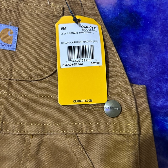 Carhartt Kids Overalls in Rich Brown - Picture 3 of 7